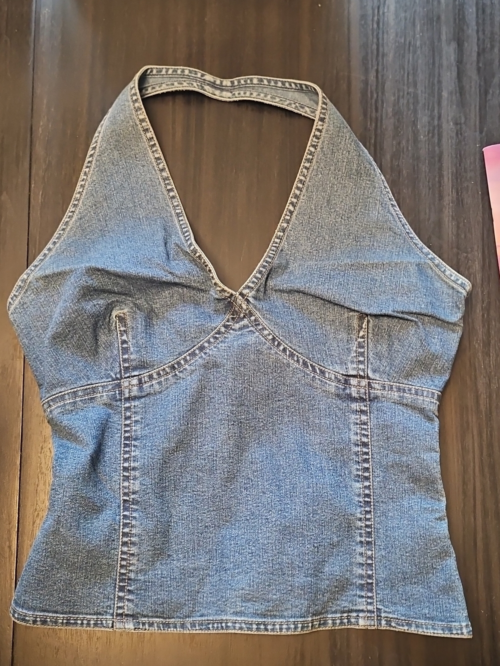 Ralph Lauren Medium Blue Denim Halter Top - Picture 2 of 5